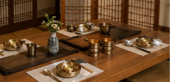 Hanok-style table setting at Soop Table Yeonnam-dong