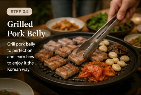 Chef Grills the Pork Belly — Soop Table Korean cooking class, Yeonnam-dong Hongdae Seoul